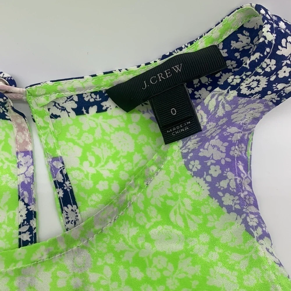 J Crew - Vintage Multi Color Floral Silk Tank Size 0